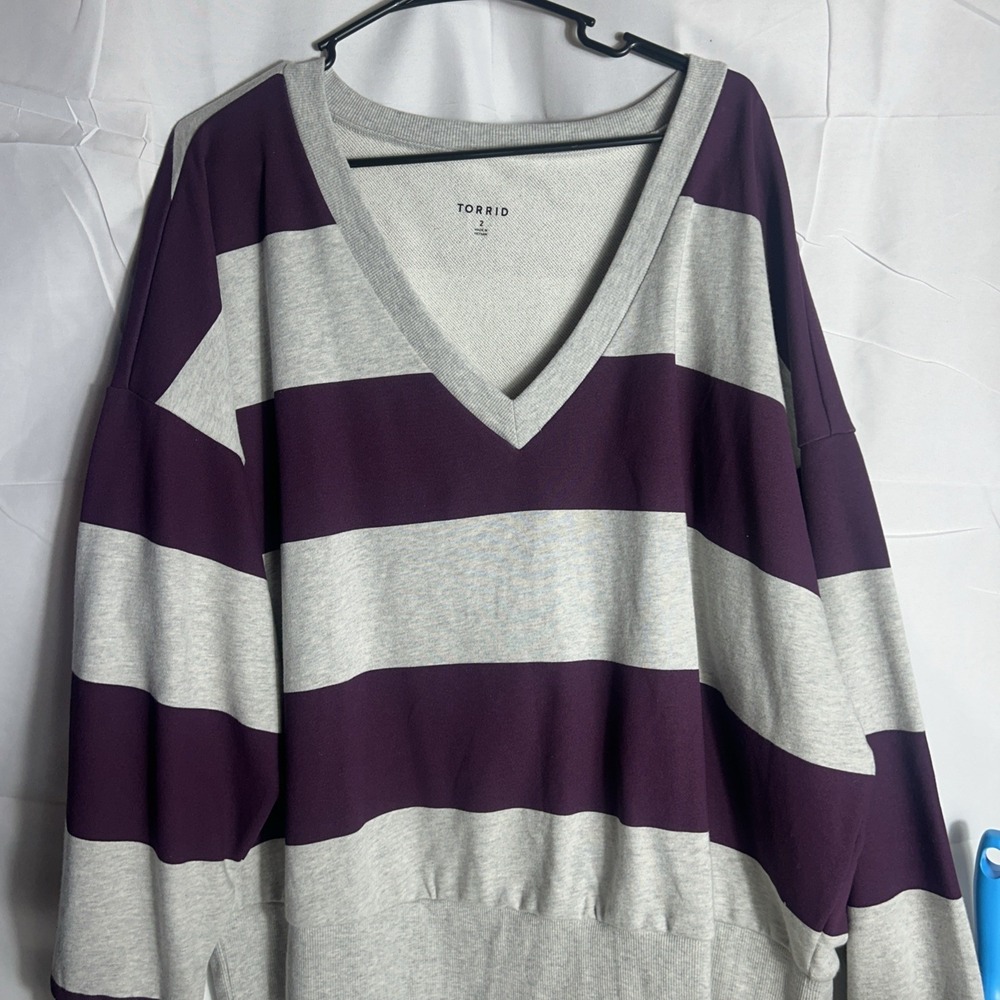 Torrid French Terry Till Then Stripe Sweater  2x